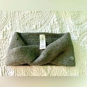 Lululemon Gray Twist Knit Headband Ear Warmer Acrylic Wool Alpaca O/S